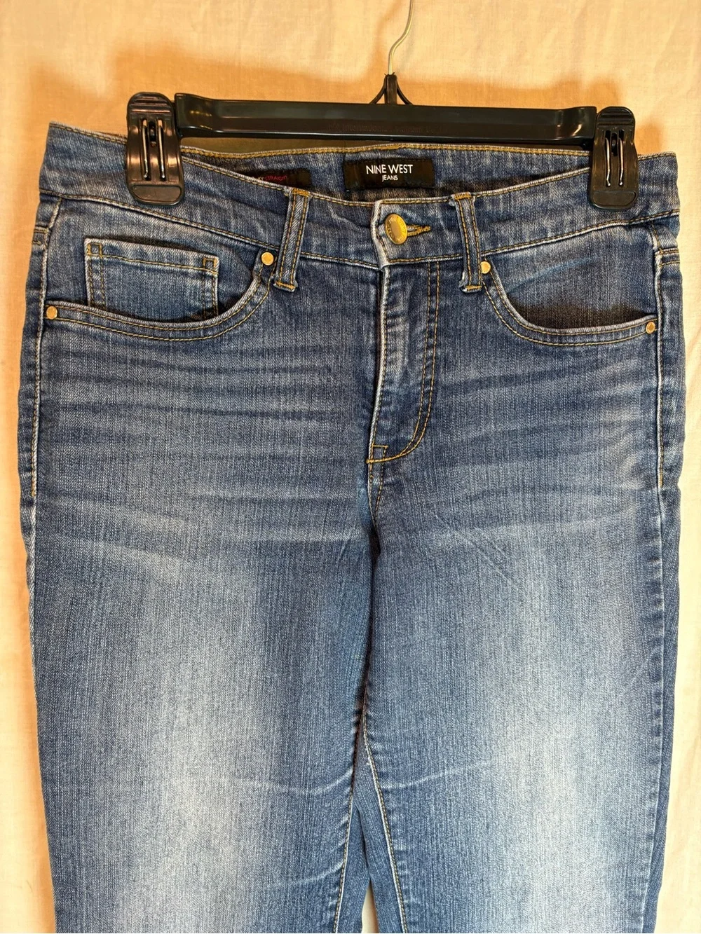 Nine West Jeans Rosemary Straight Leg Women’s 6 Medium Wash Cute Pockets